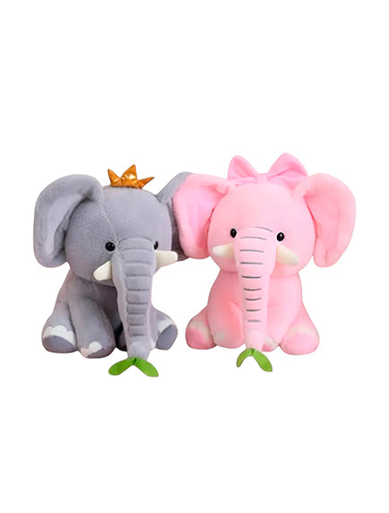 Peluches de Elefantito con Moño y Corona Súper Tiernos