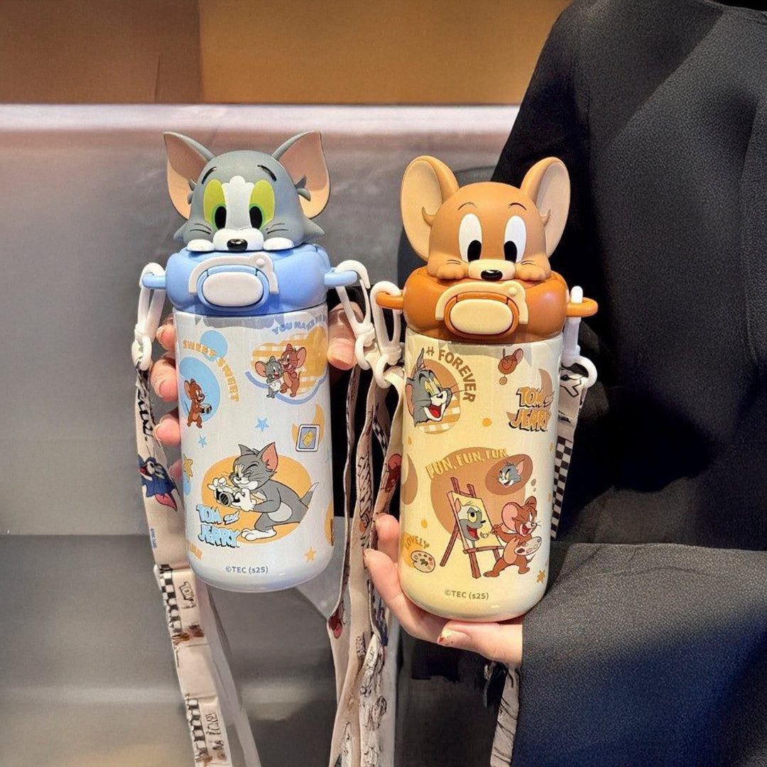 Termo de Acero Inoxidable Tom & Jerry – Mantiene Calor y Frío