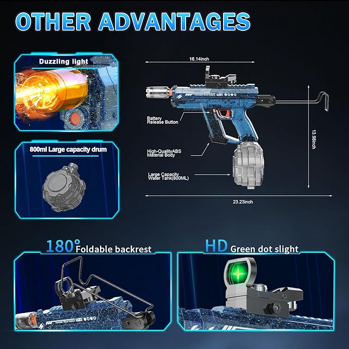 Pistola de agua eléctrica automática - efectos LED-4