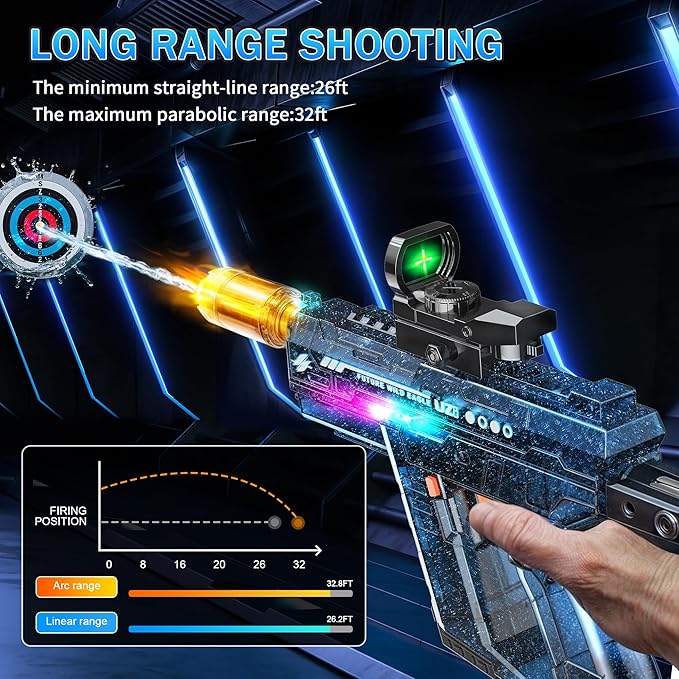 Pistola de agua eléctrica automática - efectos LED-5