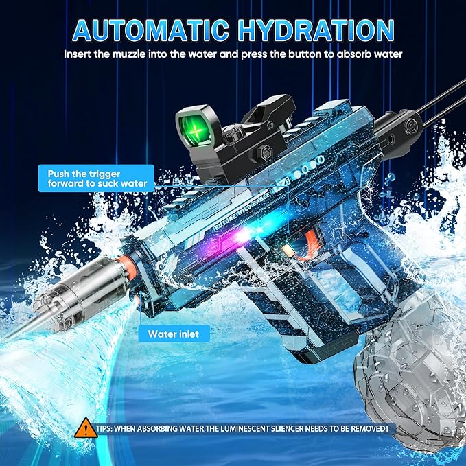 Pistola de agua eléctrica automática - efectos LED-2