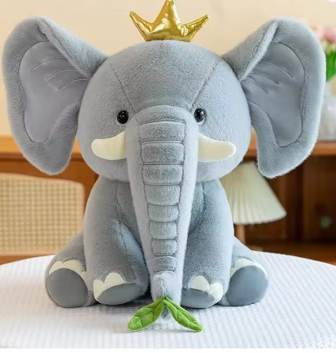 Peluches de Elefantito con Moño y Corona Súper Tiernos