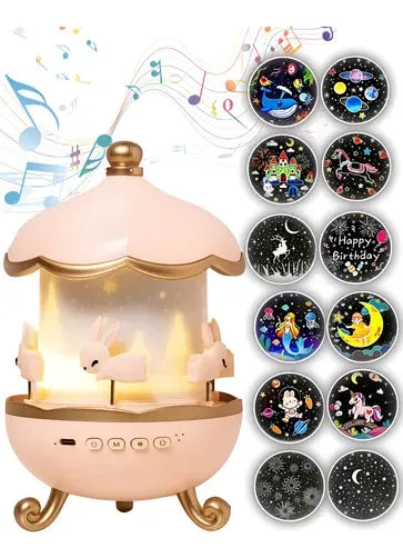 Lampara Proyector Infantil Giratorio - Bluetooth-16