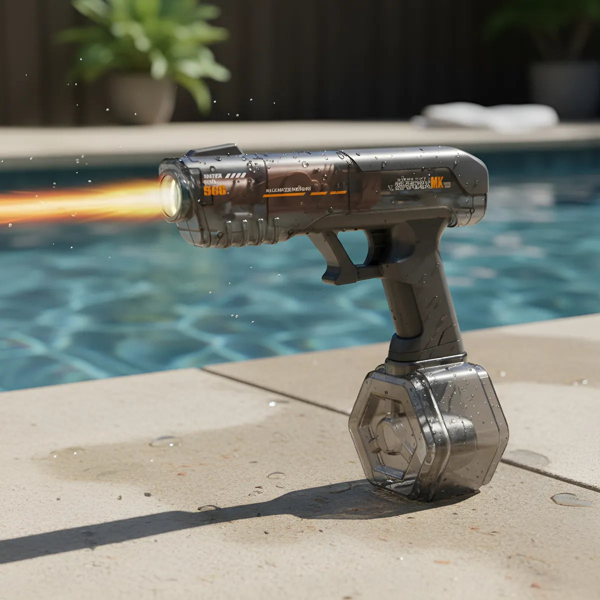 Pistola De Agua Eléctrica Con Efectos Led-2