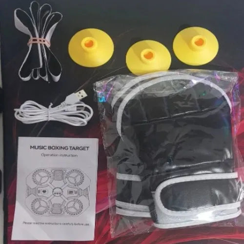 Maquina De Boxeo Musical Bluetooth Para Niños Con Guantes-6