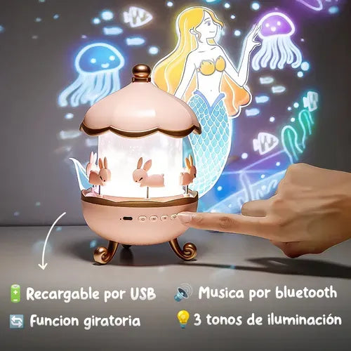 Lampara Proyector Infantil Giratorio - Bluetooth-13