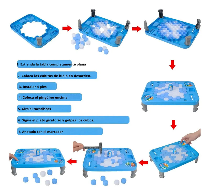 Juego De Mesa Pingüino En Hielo: Rompe Bloques Para Rescatar-12