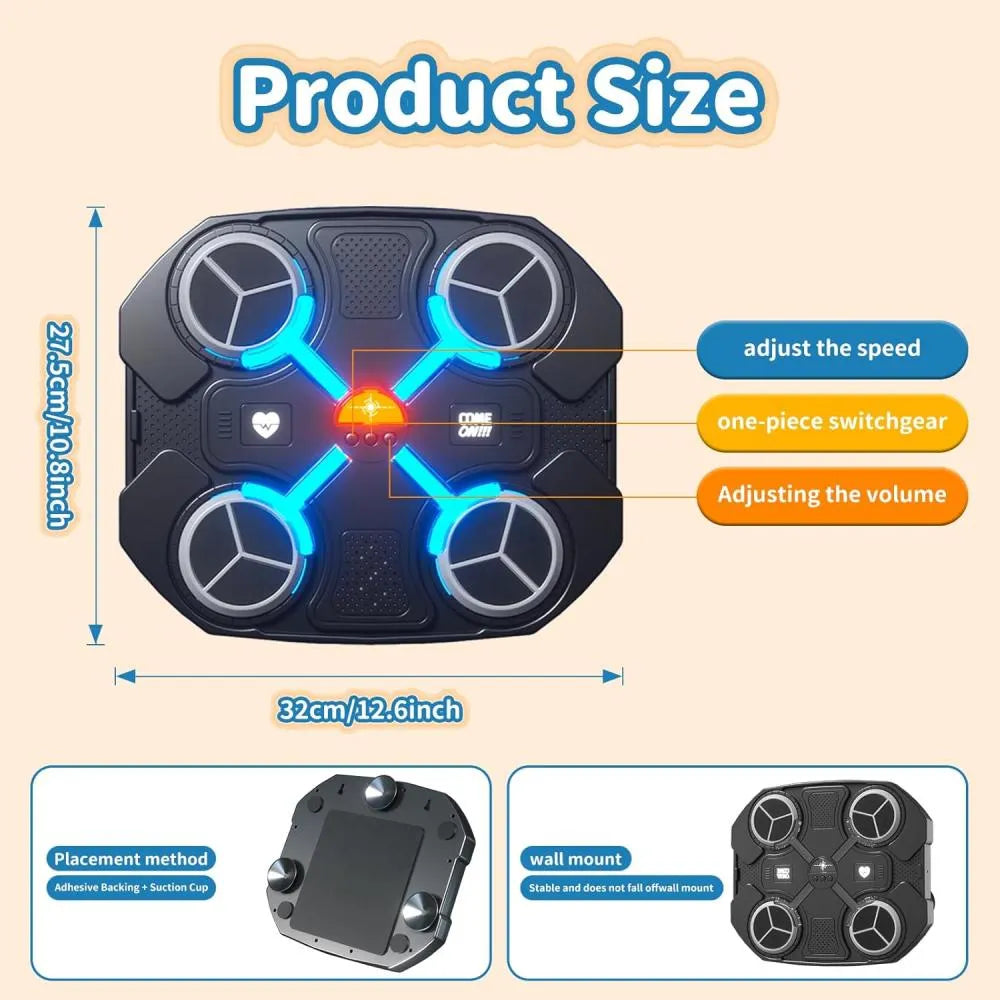 Maquina De Boxeo Musical Bluetooth Para Niños Con Guantes-2